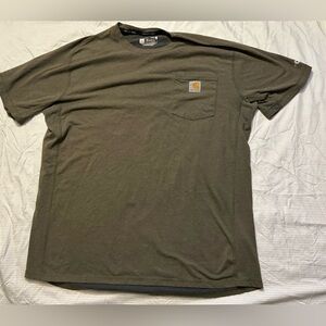 Carhartt Force Men’s Shirt Relaxed Fit Short Sleeve Large Army Green Vented